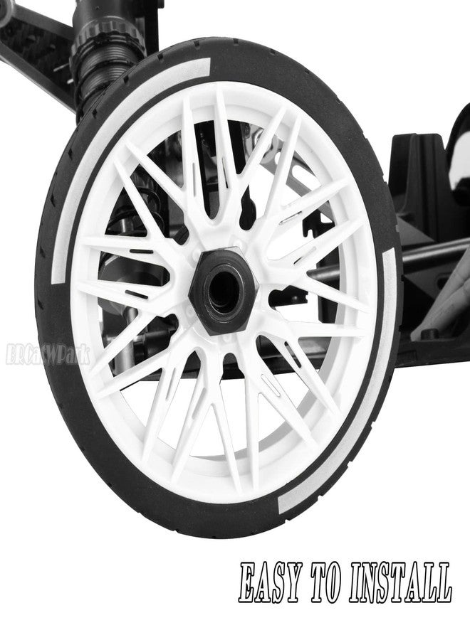 عجلات وإطارات BRCatWPark RC لسيارة Felony 6S BLX بمقياس 1/7، إطارات مطاطية للطرق السريعة، 4 قطع إطارات ناعمة للطرق السريعة لسيارات الانجراف RC، لون أبيض - Image 3